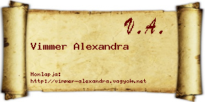 Vimmer Alexandra névjegykártya
